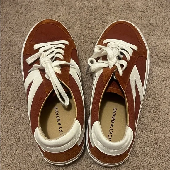 Lucky Brand women’s  Rust and White Sneakers - Picture 2 of 10